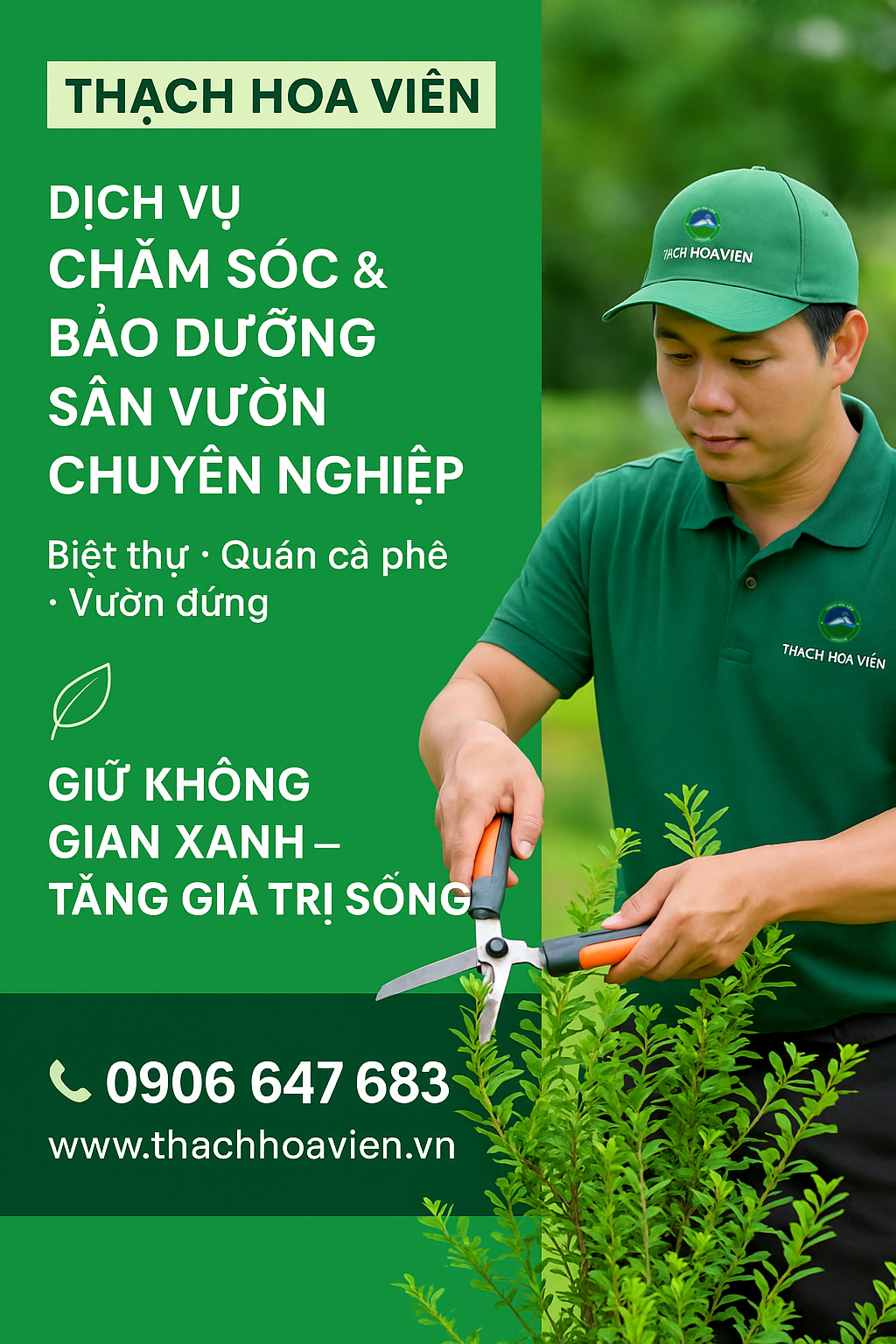 bảo dưỡng sân vườn, bảo trì cây xanh, cắt tỉa cây cảnh, sân vườn biệt thự, vườn quán cà phê